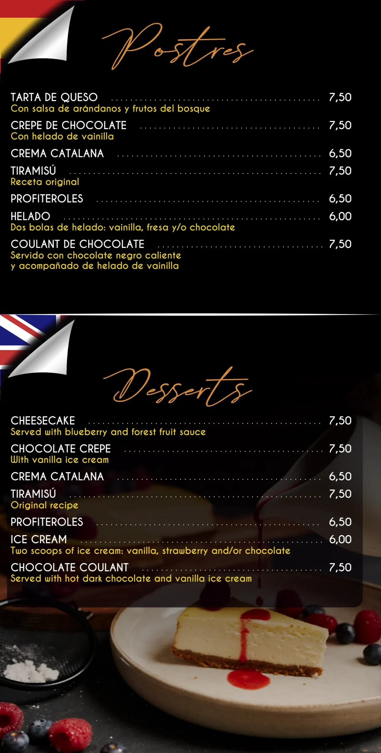 Carta El Carbón · Postres y desserts · Página 10